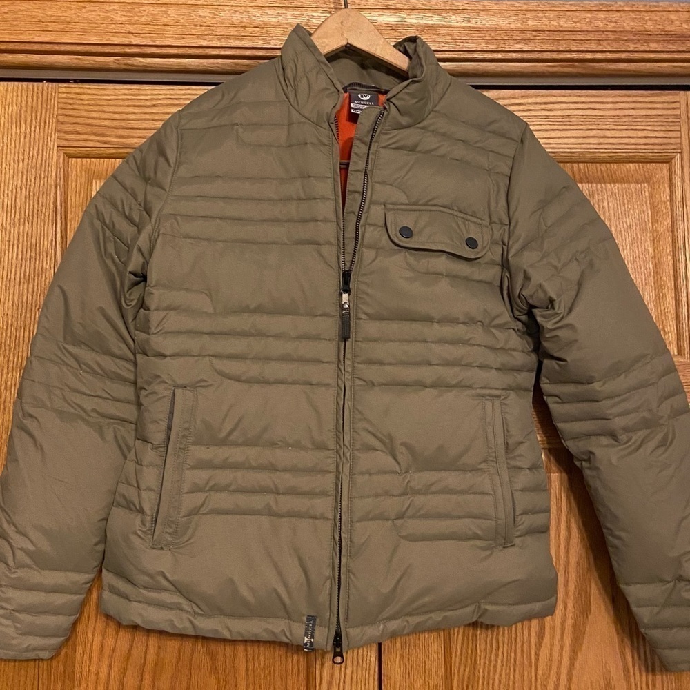 Merrell Align Zip Up Quilted Zip Pockets Puffer Jacket Sage Women Size M
